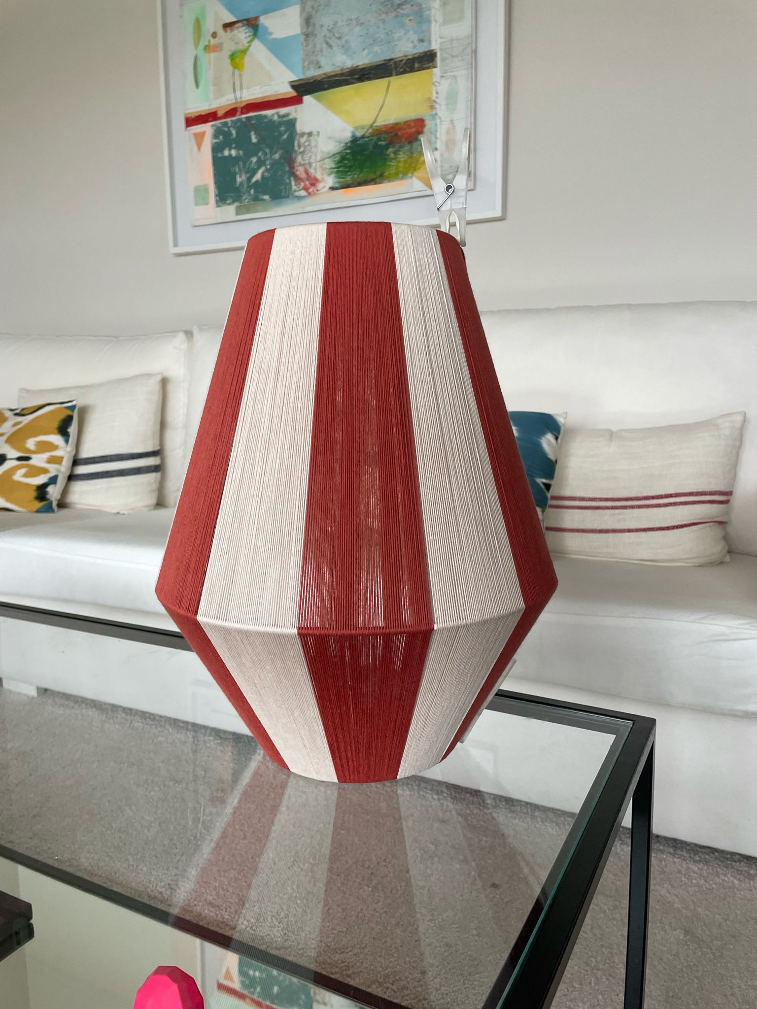 Ava Table Lamp Stripy Duo Rust