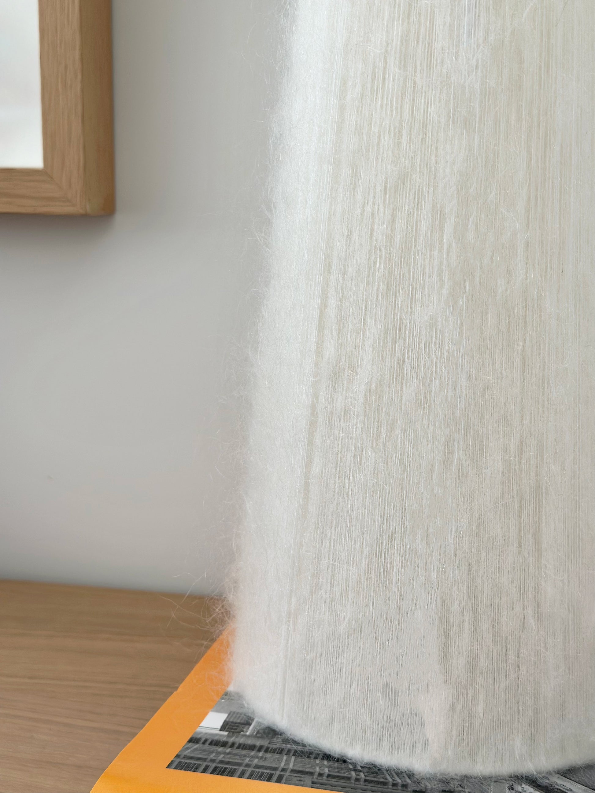  Table lamp electra monochrome white mohair