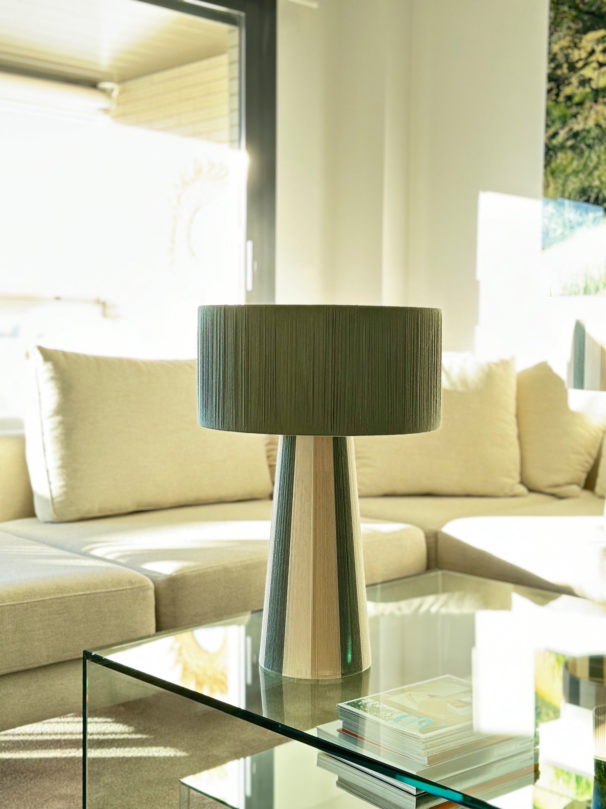 Table lamp electra remix stripy trio green