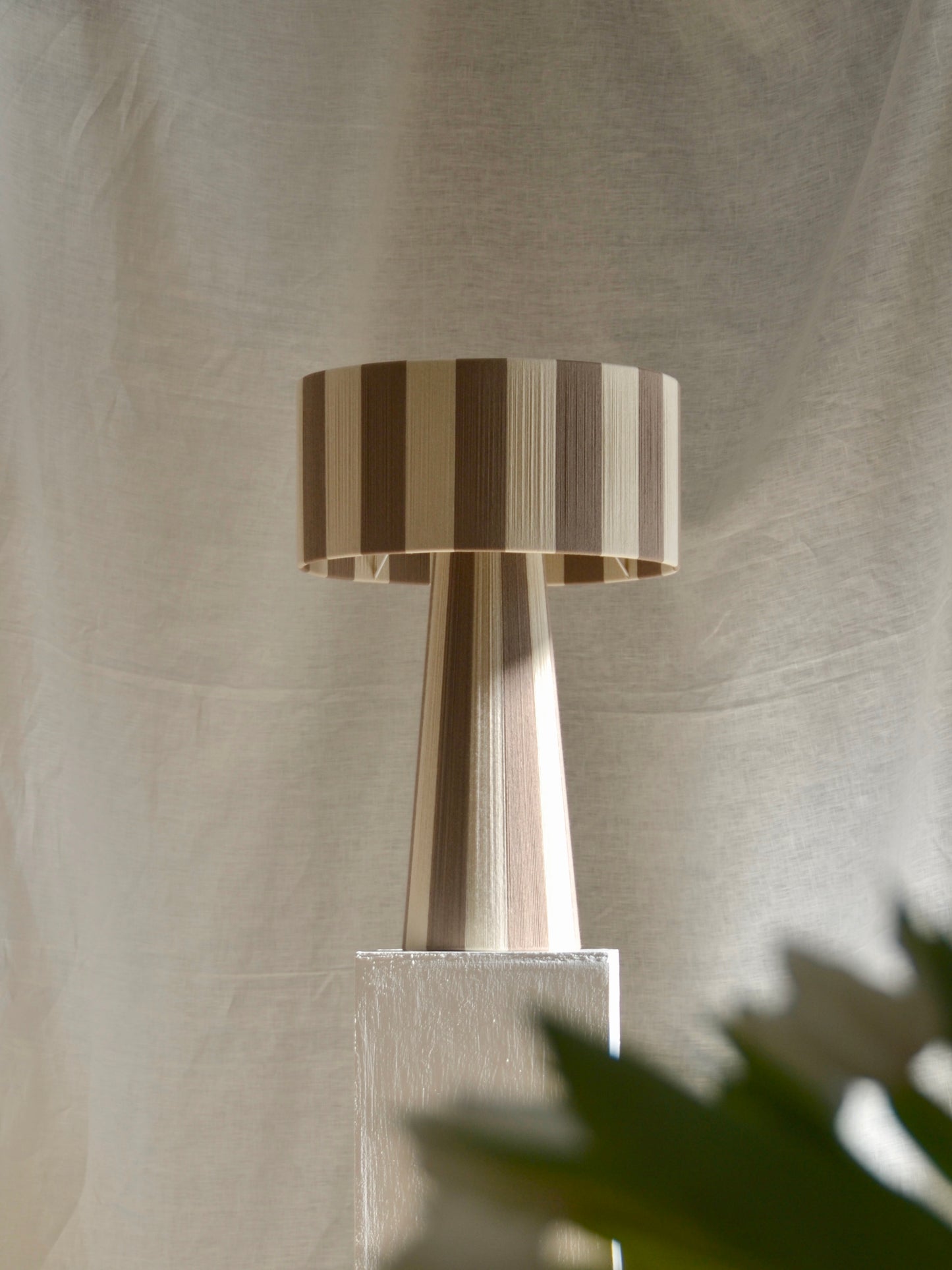 Table lamp electra stripy duo beige & taupe